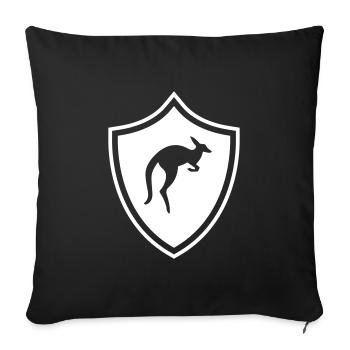 Armoiries kangourou - Housse de coussin décorative 45 x 45 cm - noir - Devant