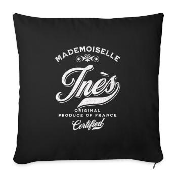 Mademoiselle Inès - Housse de coussin décorative 45 x 45 cm - noir - Devant