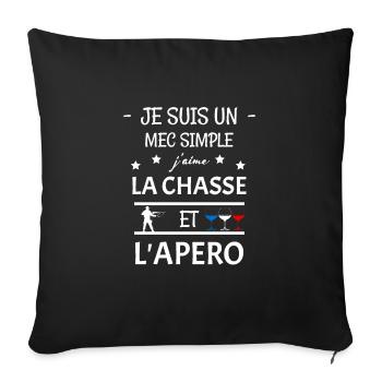 hunting - Sofa pillowcase 17,3'' x 17,3'' (45 x 45 cm) - black - Front