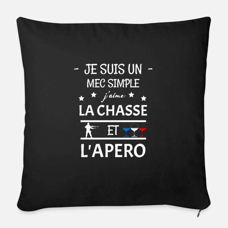 hunting - Sofa pillowcase 17,3'' x 17,3'' (45 x 45 cm) - black