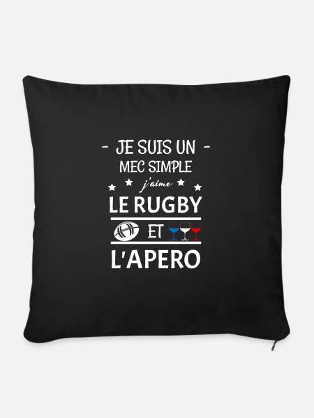 Rugby-Aperitif - Sofakissenbezug 45 x 45 cm - Schwarz