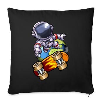 Astronaut Sk8er - Sofakissenbezug 45 x 45 cm - Schwarz - Vorne