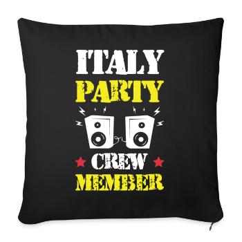 Italie Party Crew - Housse de coussin décorative 45 x 45 cm - noir - Devant