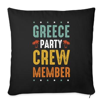 Greece Party Crew - Sofa pillowcase 17,3'' x 17,3'' (45 x 45 cm) - black - Front