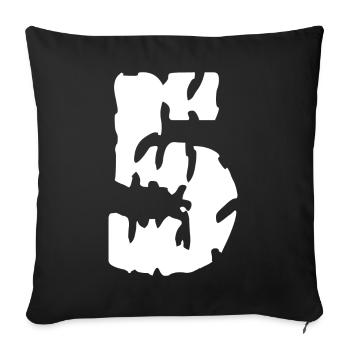 5 Number Jersey - Sofa pillowcase 17,3'' x 17,3'' (45 x 45 cm) - black - Front