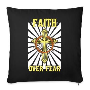 Messages from the Bible Faith over Fear - Sofa pillowcase 17,3'' x 17,3'' (45 x 45 cm) - black - Front