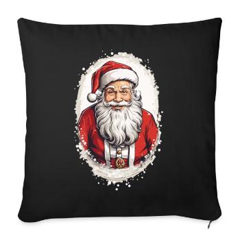 Père Noël magique nordique - Housse de coussin décorative 45 x 45 cm - noir - Devant
