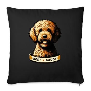 Loyal Friend Portrait - Sofa pillowcase 17,3'' x 17,3'' (45 x 45 cm) - black - Front