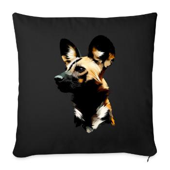 Painted hunting dog - Sofa pillowcase 17,3'' x 17,3'' (45 x 45 cm) - black - Front