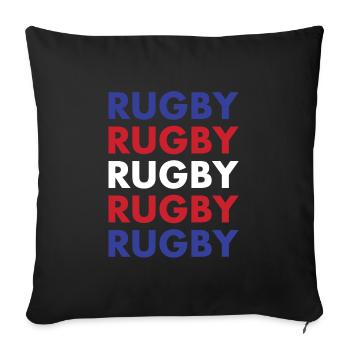 Rugby Rugby Rugby Rugby Rugby Nouvelle-Zélande Rugby - Housse de coussin décorative 45 x 45 cm - noir - Devant