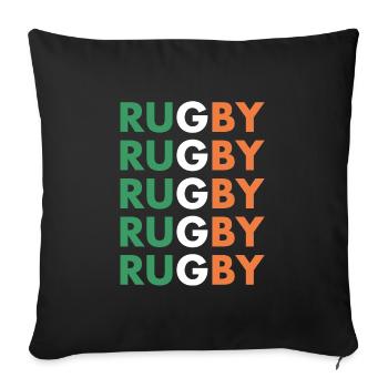 Rugby Rugby Rugby Rugby Rugby Ireland Rugby - Sofa pillowcase 17,3'' x 17,3'' (45 x 45 cm) - black - Front