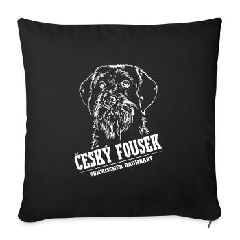 CESKY FOUSEK Bohemian Rauhbart Hound Wilsigns - Housse de coussin décorative 45 x 45 cm - noir - Devant