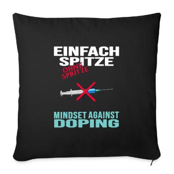 antidoping dopamin no doping teamplay mindset - Sofakissenbezug 45 x 45 cm - Schwarz - Vorne