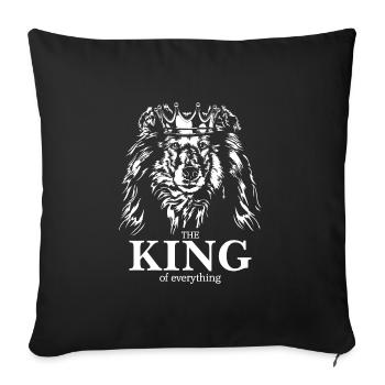 Longhaired Collie King of Everything Dogs Wilsigns - Sofa pillowcase 17,3'' x 17,3'' (45 x 45 cm) - black - Front