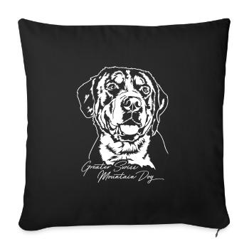 Grand Suisse Mountain Dog Portrait Dogs Wilsigns - Housse de coussin décorative 45 x 45 cm - noir - Devant