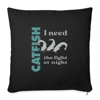 Combat de pêche au poisson-chat avec le poisson-chat fort - Housse de coussin décorative 45 x 45 cm - noir - Devant
