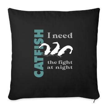 Combat de pêche au poisson-chat avec le poisson-chat fort - Housse de coussin décorative 45 x 45 cm - noir - Devant