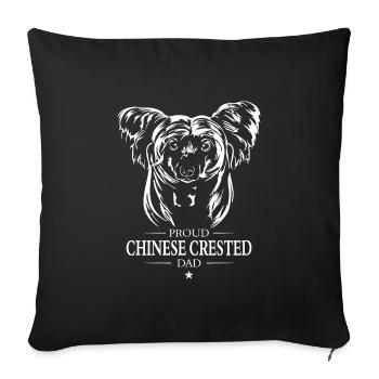 Chinois à crête papa chien chien Wilsigns - Housse de coussin décorative 45 x 45 cm - noir - Devant