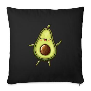 Avocado Sweet Kawaii - Sofa pillowcase 17,3'' x 17,3'' (45 x 45 cm) - black - Front