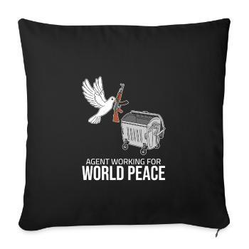 Weltfrieden - Agent travaillant pour la paix dans le monde - Housse de coussin décorative 45 x 45 cm - noir - Devant