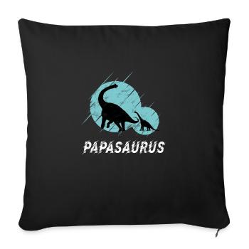 Papasaurus Brontosaurus père et fils Dino - Housse de coussin décorative 45 x 45 cm - noir - Devant
