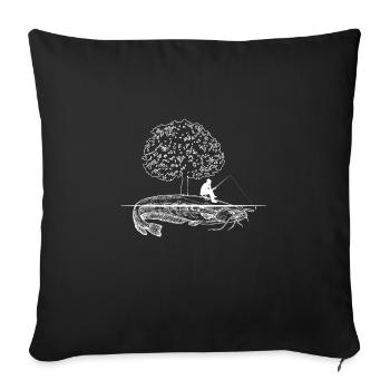 Pêcheur Wels Waller Island Arbre d’art créatif - Housse de coussin décorative 45 x 45 cm - noir - Devant
