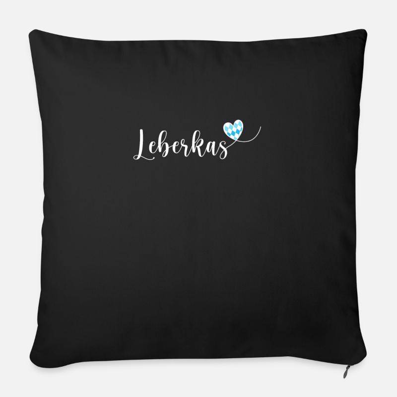 Leberkas Österreich Herz Leberkäsesemmel - Sofakissenbezug 45 x 45 cm - Schwarz