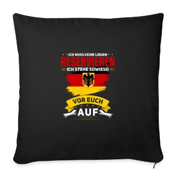 Urlaub Liegen Reservieren Deutschland Flagge - Sofa pillowcase 17,3'' x 17,3'' (45 x 45 cm) - black - Front