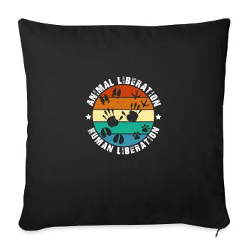 Animal Liberation Human Liberation Prints - Sofa pillowcase 17,3'' x 17,3'' (45 x 45 cm) - black - Front