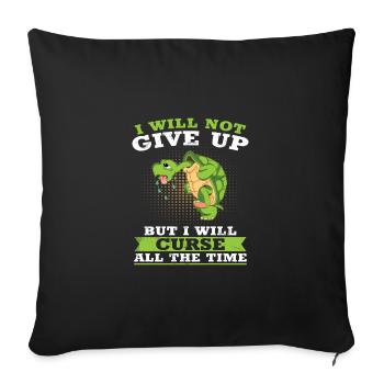 I Will Not Give Up tortue tortue courir - Housse de coussin décorative 45 x 45 cm - noir - Devant