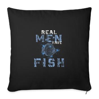 Real Man Have Fish Discus Aquatics Fish Breeder - Housse de coussin décorative 45 x 45 cm - noir - Devant