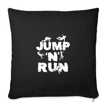 Jump 'N' Run OCR Dirtrun Mudder Laufstrecke - Sofakissenbezug 45 x 45 cm - Schwarz - Vorne