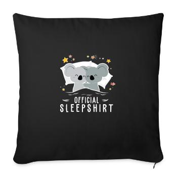 Official Sleepingshirt Pajamas Koala Funny - Sofa pillowcase 17,3'' x 17,3'' (45 x 45 cm) - black - Front