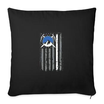 Mountain Rescue American Flag Search Team Rescue - Sofa pillowcase 17,3'' x 17,3'' (45 x 45 cm) - black - Front