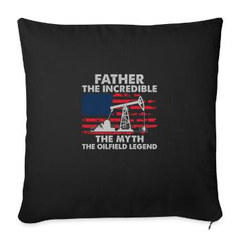 Oilfield Worker Père Le Mythe Funny Oil Well - Housse de coussin décorative 45 x 45 cm - noir - Devant