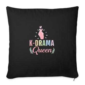 K-Drama Queen Funny K-Pop Coréen Drama - Housse de coussin décorative 45 x 45 cm - noir - Devant