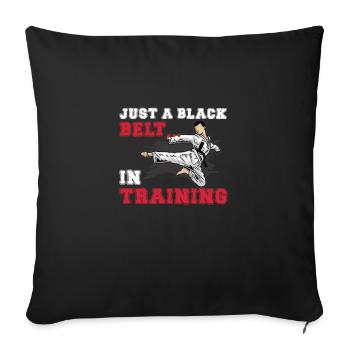 Funny Combat Sports Karate für einen schwarzen - Sofakissenbezug 45 x 45 cm - Schwarz - Vorne