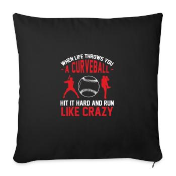 When Life Throws You A Curve Fans de joueurs de - Housse de coussin décorative 45 x 45 cm - noir - Devant
