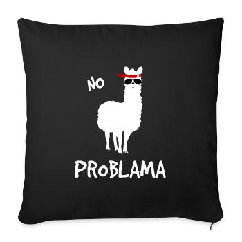 No Problama white - Sofa pillowcase 17,3'' x 17,3'' (45 x 45 cm) - black - Front