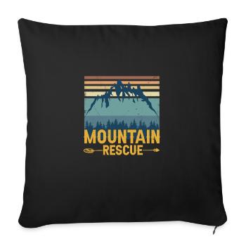Mountain Rescue Retro Search And Rescue - Sofa pillowcase 17,3'' x 17,3'' (45 x 45 cm) - black - Front
