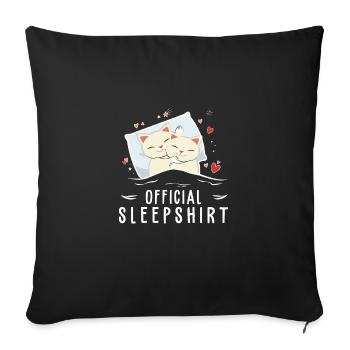 Official Sleepingshirt Pajamas Cats Funny - Sofa pillowcase 17,3'' x 17,3'' (45 x 45 cm) - black - Front