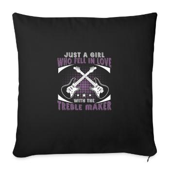 Just A Girl Musicien de basse drôle pour un - Housse de coussin décorative 45 x 45 cm - noir - Devant