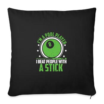 Funny Pool Billiard Game For Snooker Players Cue - Sofa pillowcase 17,3'' x 17,3'' (45 x 45 cm) - black - Front