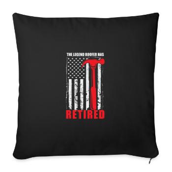 The Legend Has Rettired Funny Toiture de toit - Housse de coussin décorative 45 x 45 cm - noir - Devant