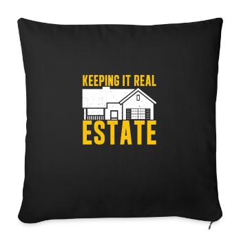 Keeping It Real Estate Lustige - Sofakissenbezug 45 x 45 cm - Schwarz - Vorne