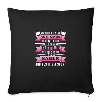 Bande de fanfare Color Guard - Housse de coussin décorative 45 x 45 cm - noir - Devant