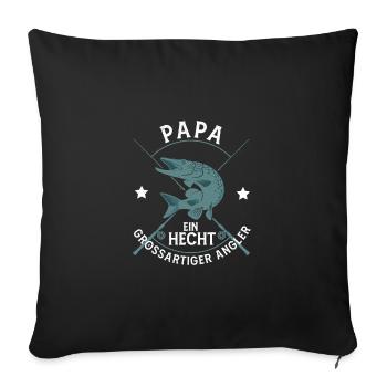 Papa Ein Hecht Großartiger Angler Fischer - Housse de coussin décorative 45 x 45 cm - noir - Devant