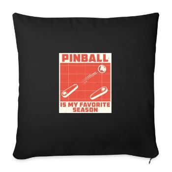 Funny Pinball Season For An Arcade Game Player - Sofa pillowcase 17,3'' x 17,3'' (45 x 45 cm) - black - Front