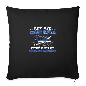 Amusant pour les pilotes à la retraite, capitaine - Housse de coussin décorative 45 x 45 cm - noir - Devant