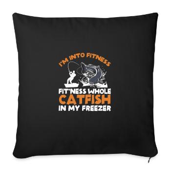 I'm Into Fitness Humour de pêche humoristique - Housse de coussin décorative 45 x 45 cm - noir - Devant